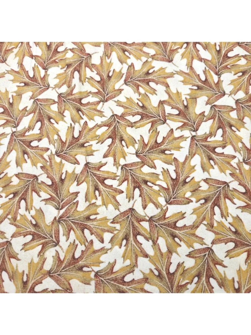 Vtg Oakhurst Textiles Leaves of Autumn Cotton Fabric 3 Yds Continuous Fall OOP